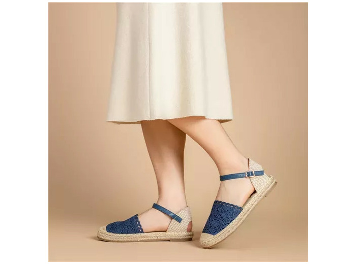 R422- Espadrilles macramé (T36-T41) (marine)