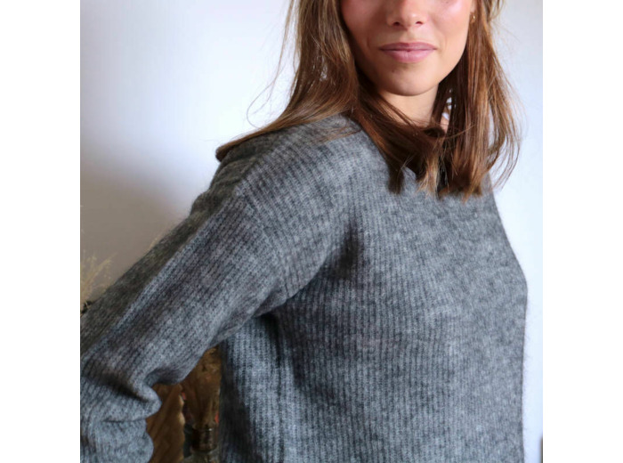 Pull Arsène - Mohair Mérinos - Gris d'Espagne