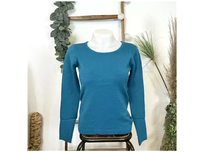 Y251- Pull Laine Cachemire "Tricotonic" (les T36&40) (bleu canard)