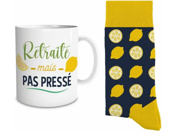STC coffret mug et chaussettes "Retraite"
