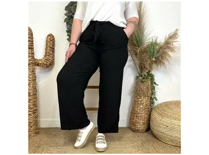 L788- Pantalon flou large (T42/44-T54/56) (noir)
