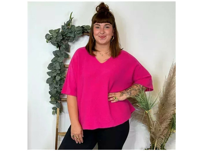 Z125- Pull loose Crop-Top (Gt) 🇮🇹 (fuchsia)
