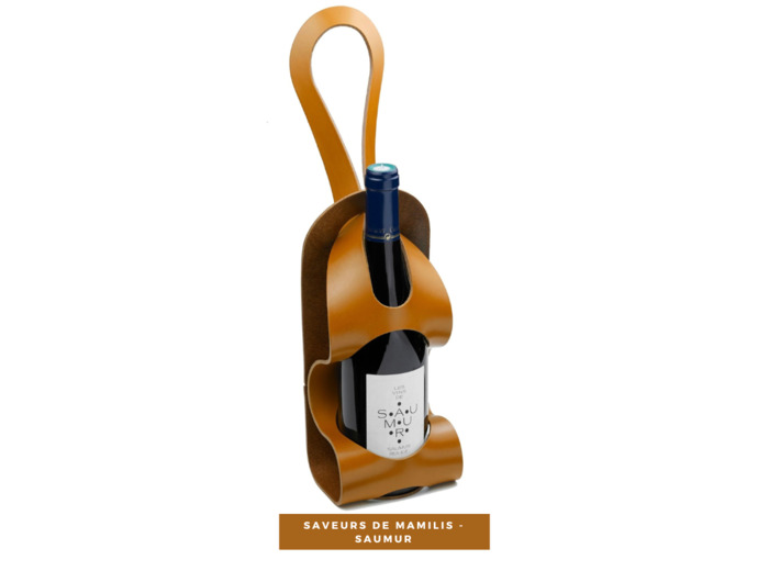 Porte bouteille 100% cuir La Bouclée Originale Miele