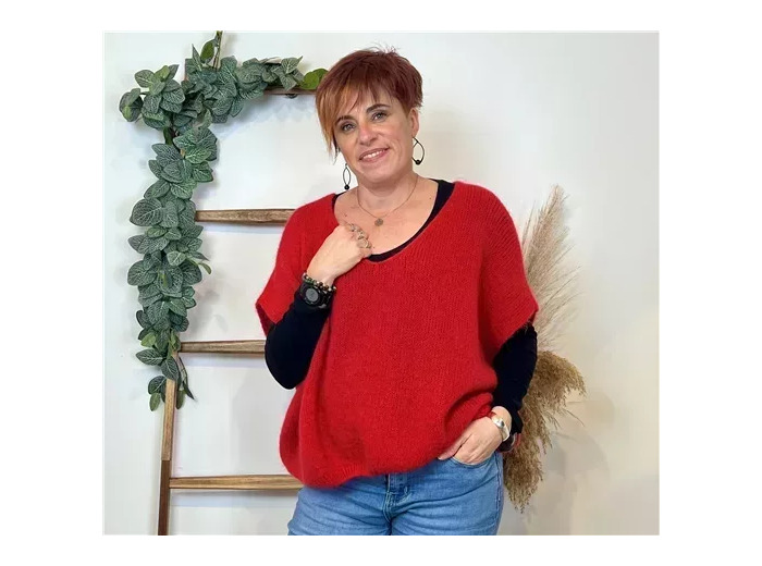 K523- Pull Mohair (Tu) 🇮🇹 (rouge)