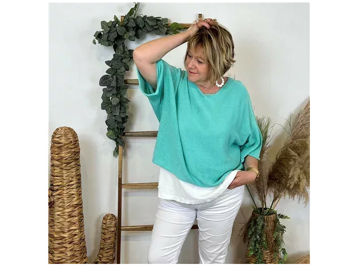 Z144- Pull Crop Top Emporium (GT) (vert d'eau)