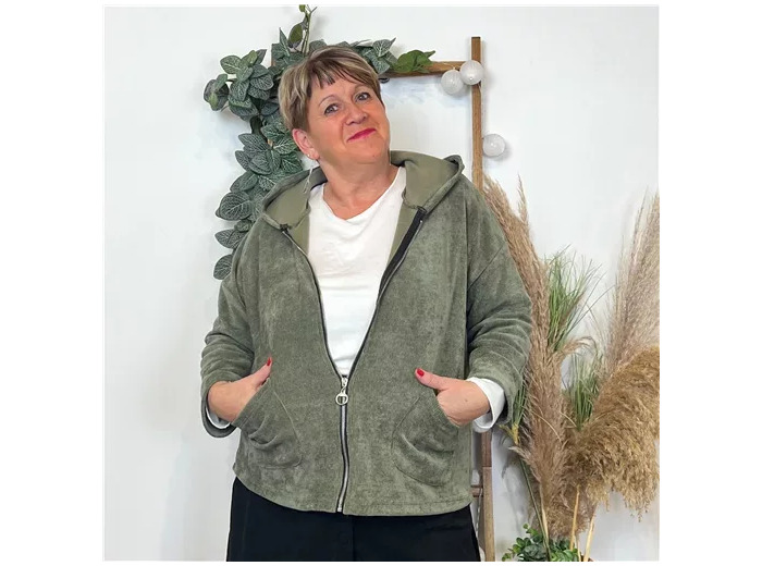 K756- Veste en velour (Gt) 🇮🇹 (kaki)