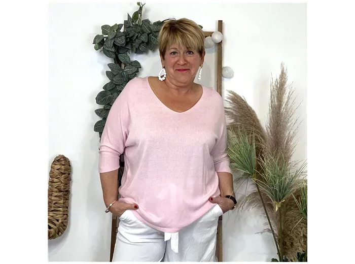K363- Pull léger Emporium (Gt) (rose bébé)