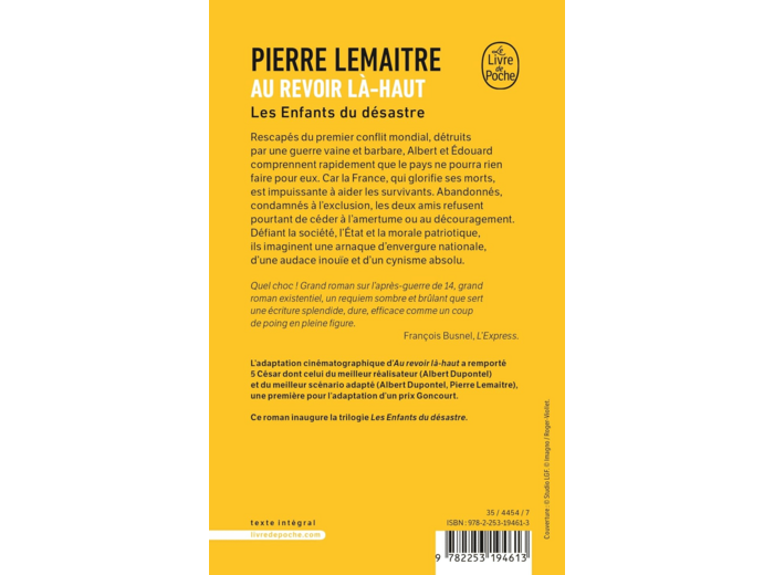 AU REVOIR LA-HAUT - LES ENFANTS DU DESASTRE