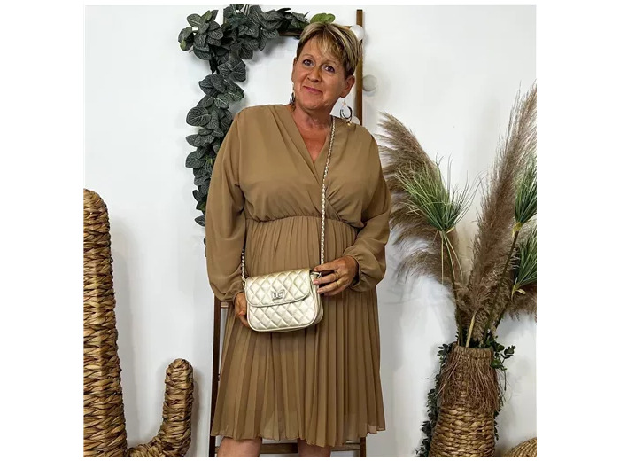 k695- Robe Courte“C’Mélodie” (Gt) 🇮🇹 (camel)