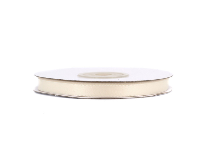 Ruban satin double face 6 mm de large 20 metres de long Ivoire