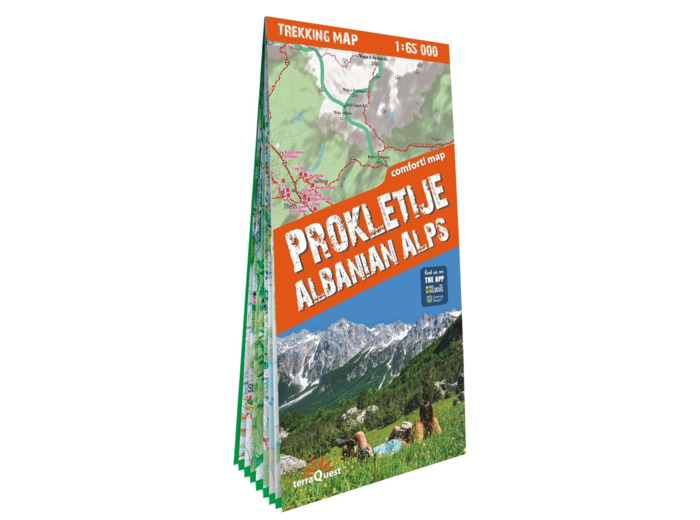 PROKLETIJE ALPES ALBANAISES 1/65 000 (CARTE GRAND FORMAT LAMINEE TREKKING TQ) PROKLETIJE ALBANIA