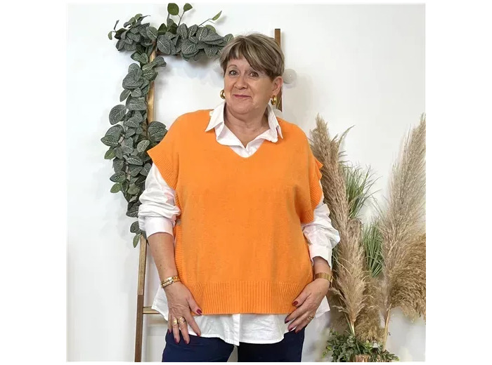 K550- Pull sans manche (Tu) (orange)