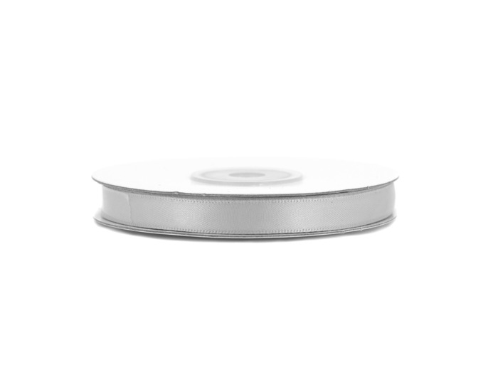 Ruban satin double face 10 mm de large 20 metres de long Gris clair