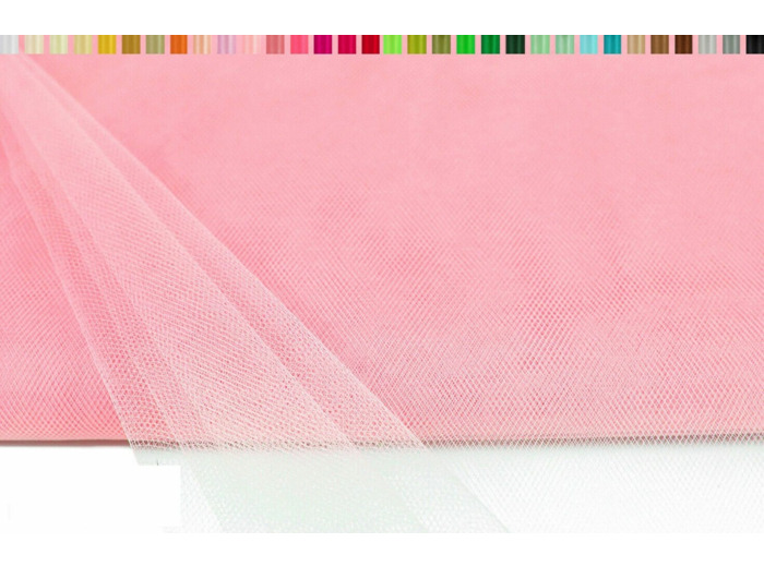 Tulle souple et fin en 150 cm de large et 10 metres de long rose