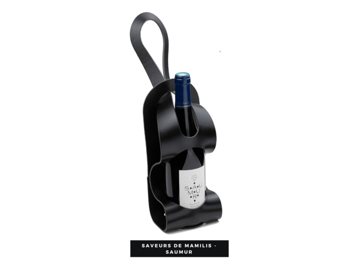 Porte bouteille 100% cuir La Bouclée Originale Noir