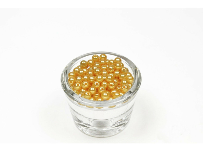 Sachet de 100 petites perles en plastique 6 mm de diametre doré JAUNE OR