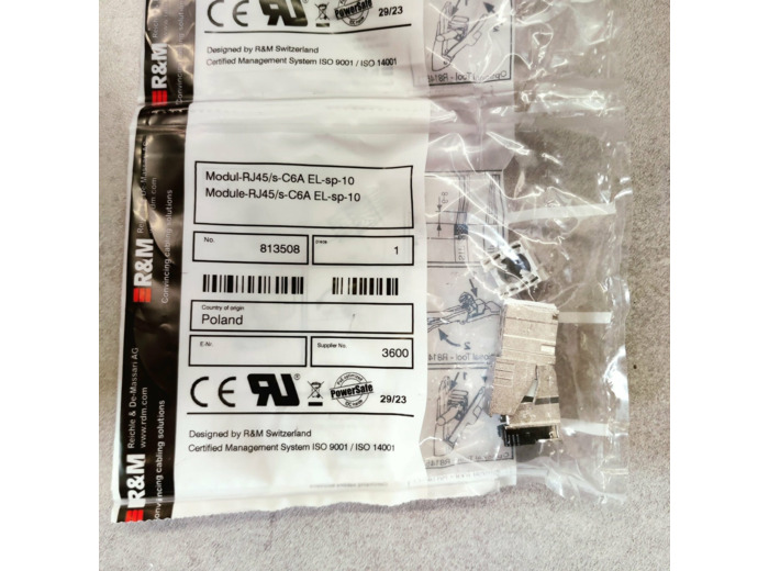 R&M Boîte de 10 RJ45 special blindé C6A ISO EL (R813508)