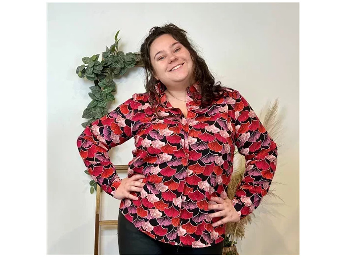 K741- Chemise Gingko (T40-T48) (framboise)