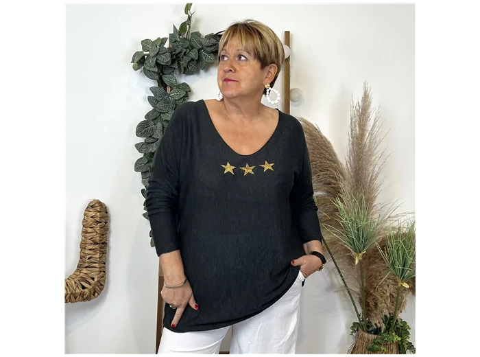 L486- T Shirt 🤩 3 étoiles (Gt) 🇮🇹 (noir)