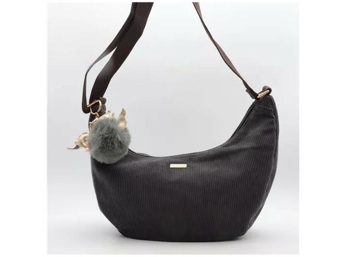 P403- Banane Velour cotelé Flora & Co (gris)