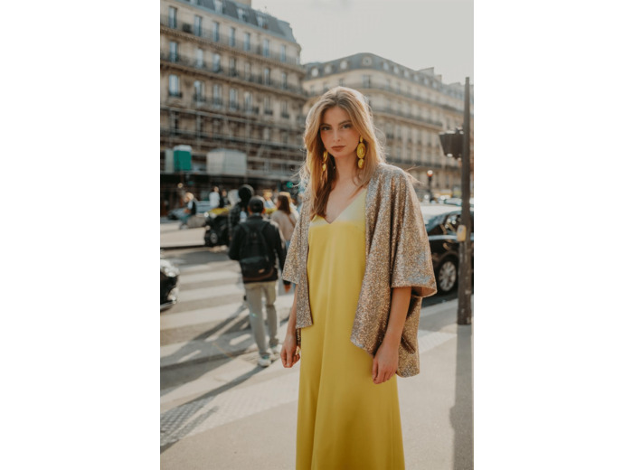 Kimono Sequin Doré