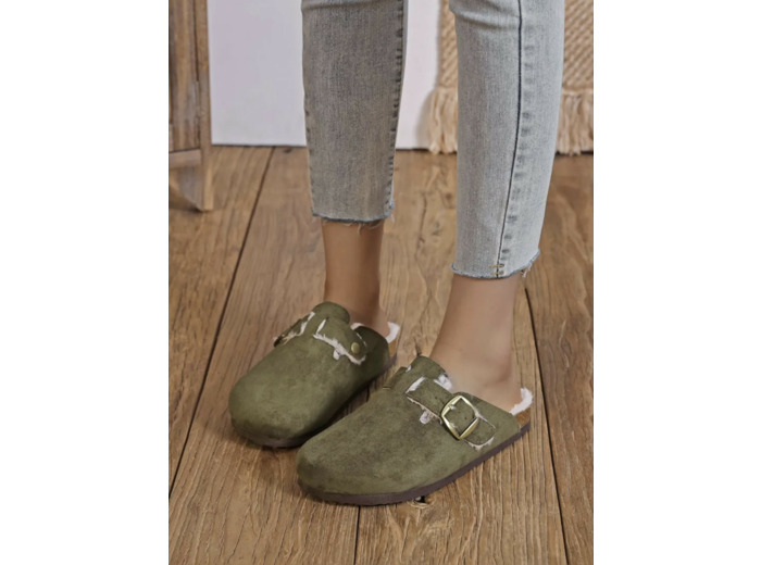 Mules fourées Green - Ambre - Findlay