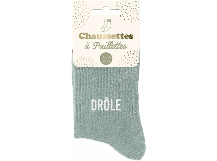 STC Chaussettes Paillettes Drôle - Unisex-Adultes - Multicolore - M - 2 Paires