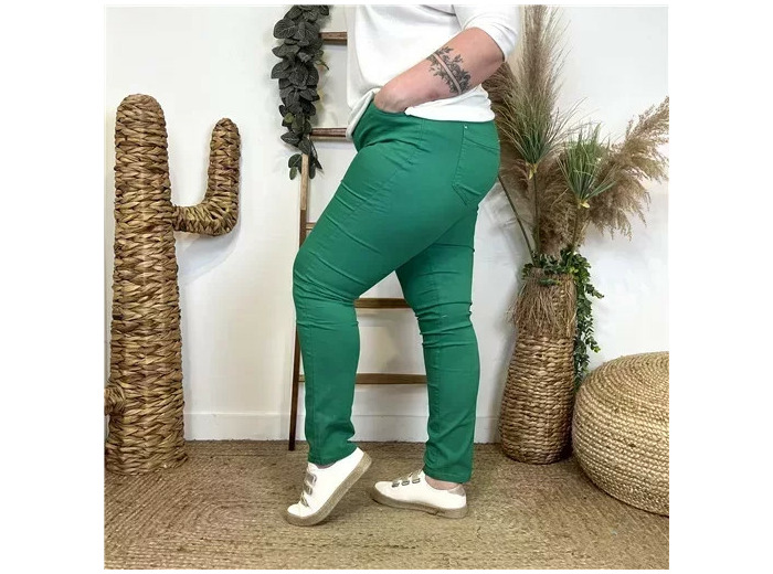 N290- Jean coupe Slim Voggo (T42-T50) (vert émeraude)