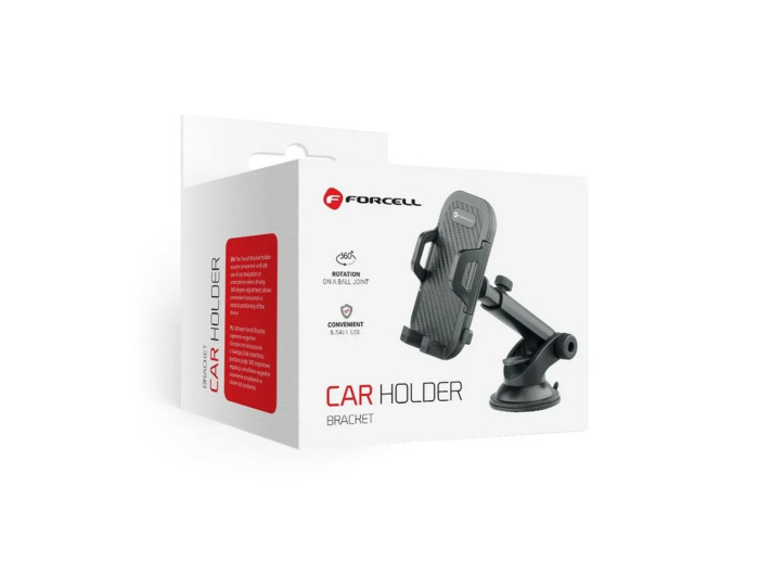 FORCELL Support de téléphone en carbone pour voiture pare-brise avec bras réglable