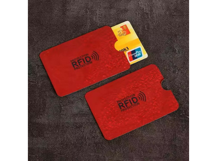 Etui de protection carte bancaire RFID blindé anti-scan Rouge