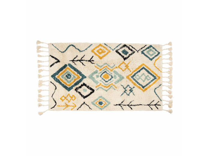 Tapis aztèque bleu 70x145 cm