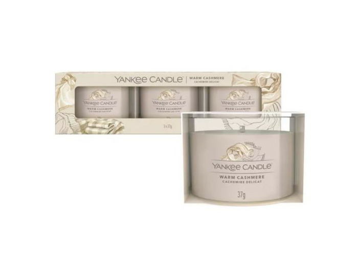 LOT DE 3 VOTIVES EN VERRE - CACHEMIRE DELICAT