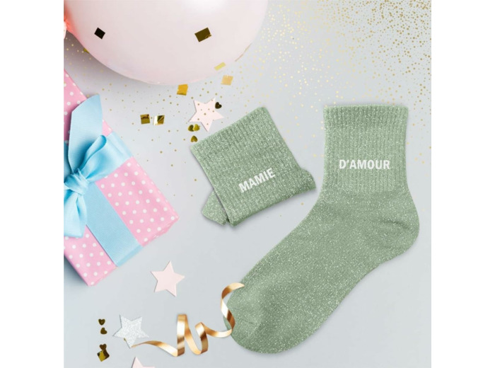 Chaussettes duo à paillettes Mamie d'amour