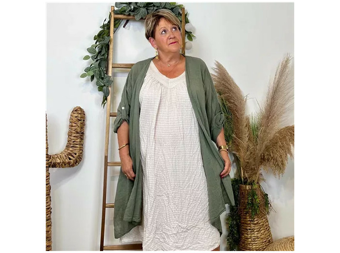 Z145- Veste Coton Lin (Gt) 🇮🇹 (kaki)