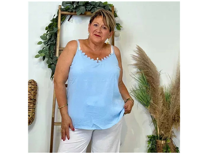 Z137- Débardeur Christy (T44-T52) (bleu clair)