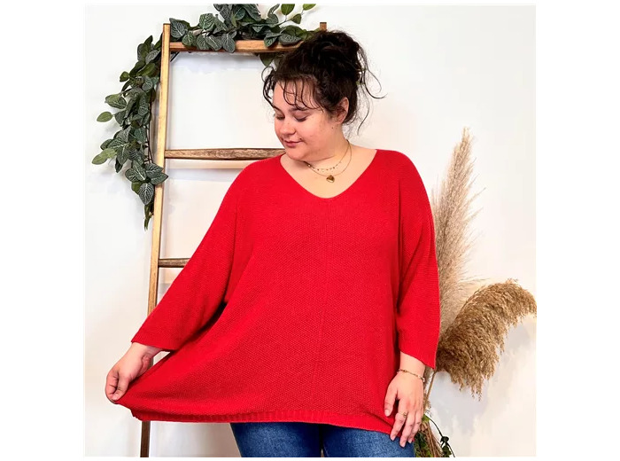 K559- Pull Nid d'Abeille (Gt)  🇮🇹 (rouge)
