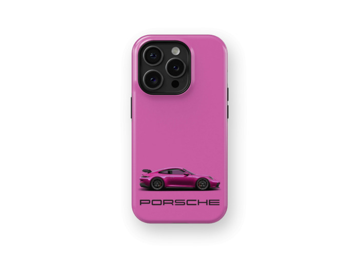 Flashy Pink Porsche | Coque de téléphone 3D 2en1 Ultra-résistante