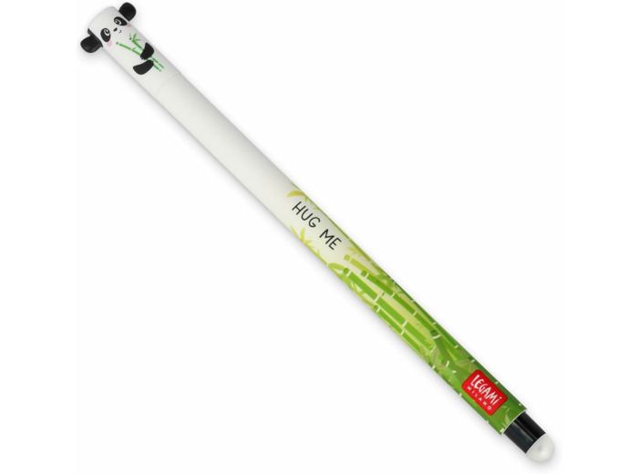 LEGAMI - Stylo gel effaçable, Pointe bille pour enlever l'encre sans consommer la feuille, Encre thermosensible noire, diamètre de la pointe 0,7 mm, Thème Panda