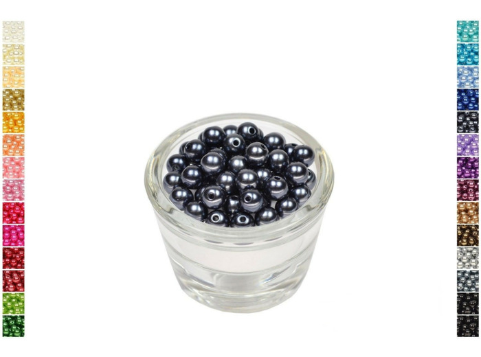 Sachet de 50 perles en plastique 8 mm de diametre antracite