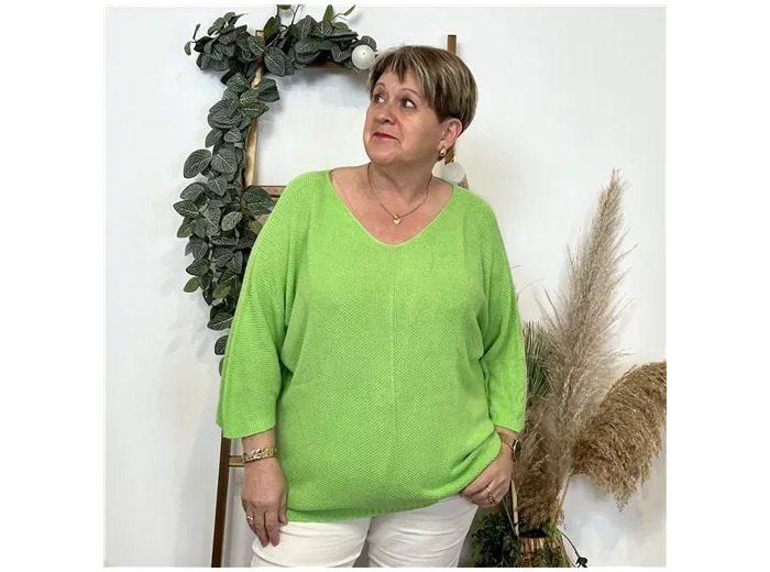 K559- Pull Nid d'Abeille (Gt)  🇮🇹 (vert anis)