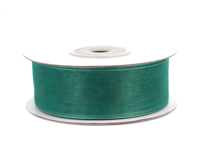 Ruban organza 25 mm de large bobine de 25 metres de long bleu petrol