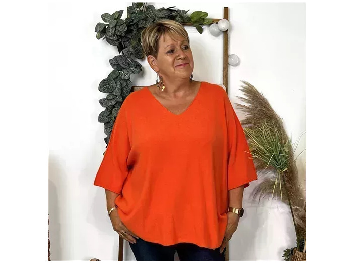 K361- Pull loose Crop-Top (Gt) 🇮🇹 (orange)