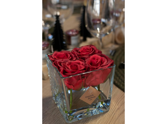 Carré De Roses - Rouge