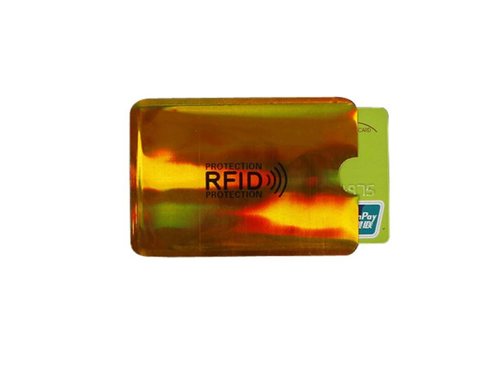 Etui de protection carte bancaire RFID blindé anti-scan Or