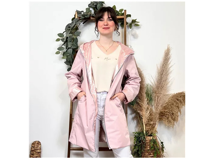 K400- Imper réversible (T36-T42) (rose pâle)