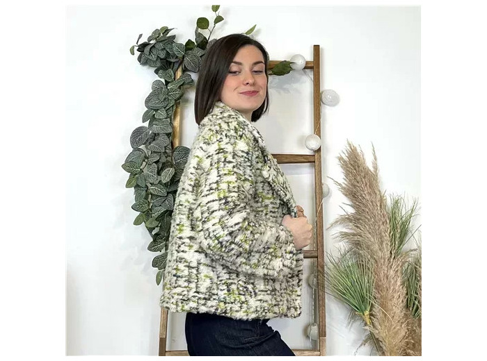 K681- Veste Laine Chiné (Tu)  🇮🇹 (kaki)