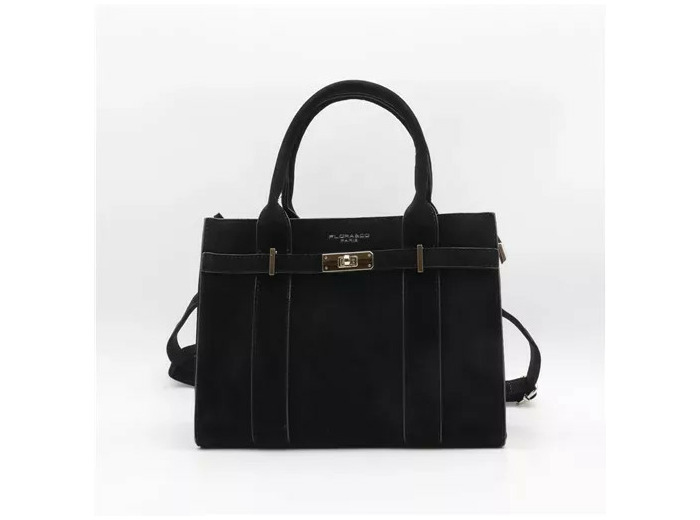 P399- Sac porté main aspect Daim Flora & Co (noir)
