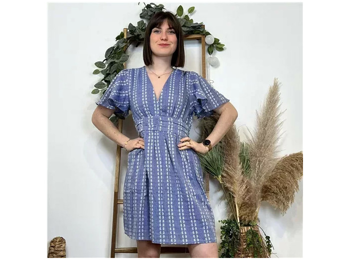 K476- Robe Maëlle (T36-T40) 🪷 (bleu jeans)