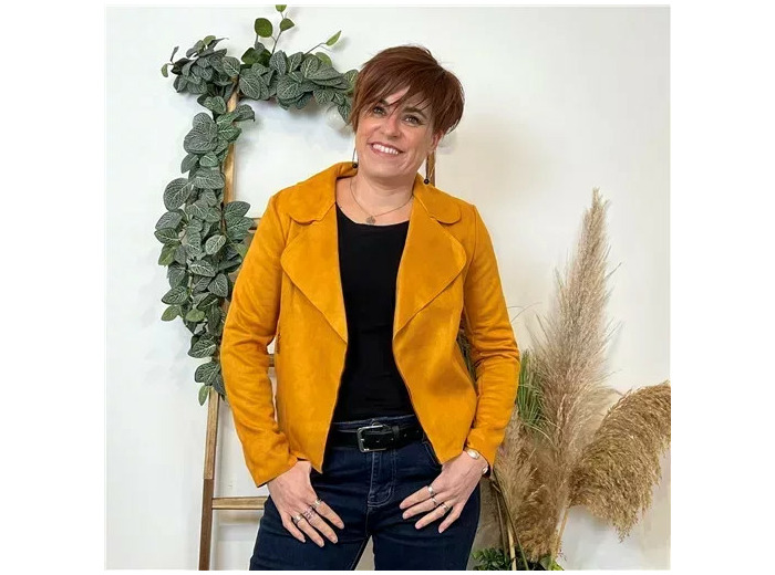 L549- Veste suédine à poches (Tu) 🇮🇹 (moutarde)