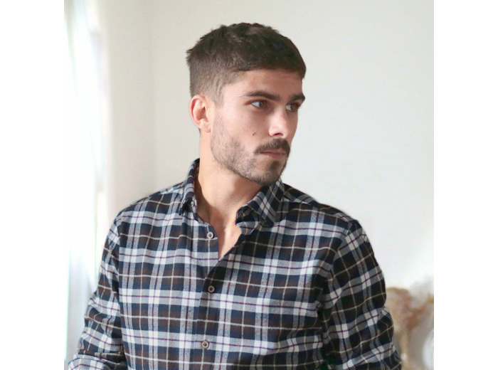 La Chemise en Flanelle Elégante - Café/Bordeaux